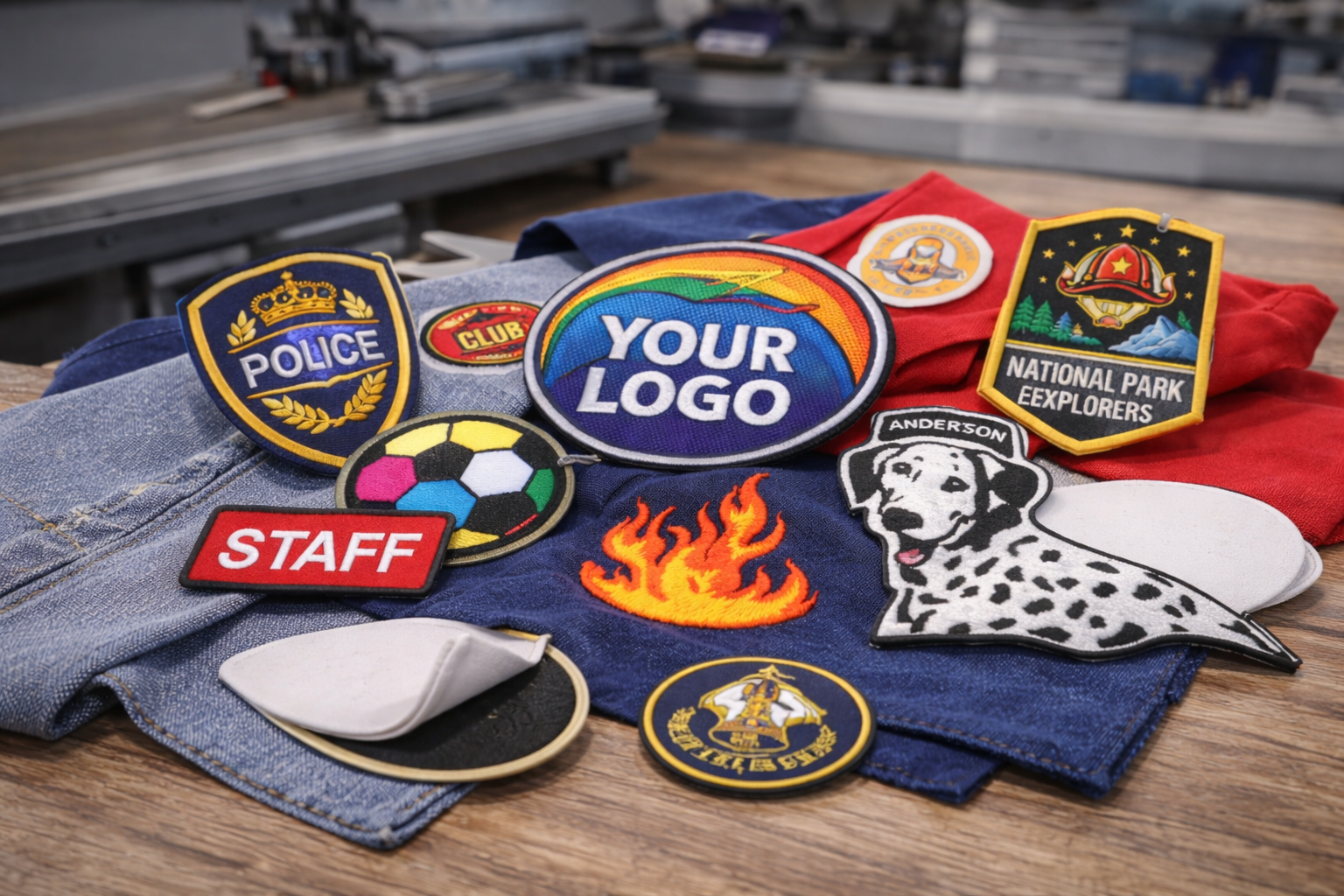 Embroidered badges and appliqué